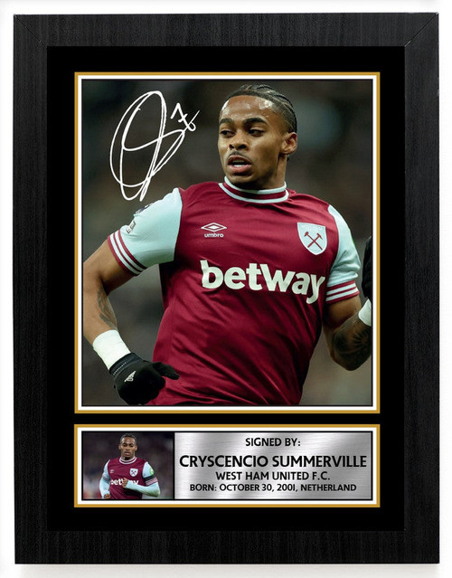 Cryscencio Summerville West Ham United Poster Print printed autograph poster print