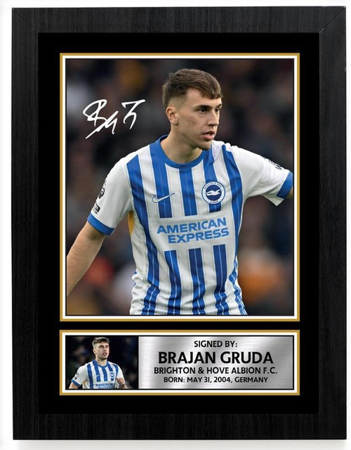 Brajan Gruda Brighton & Hove Albion Poster Print printed autograph poster print