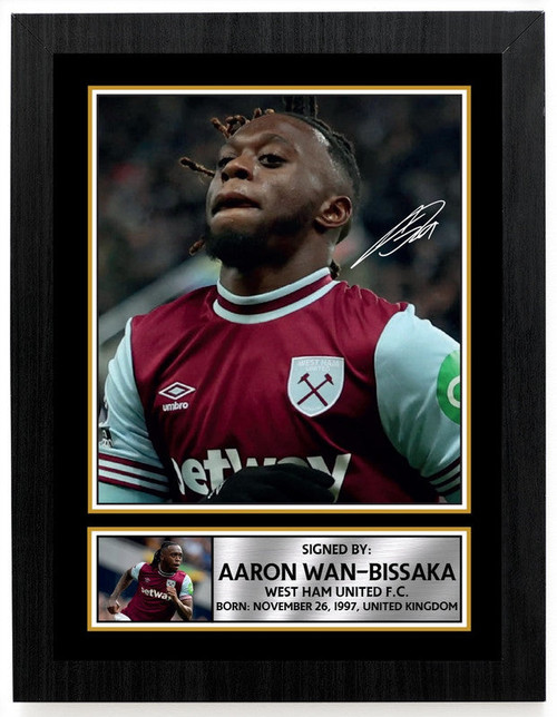 Aaron Wan-Bissaka printed autograph poster print