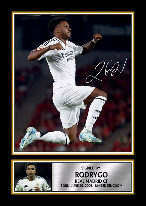 Rodrygo printed autograph poster print