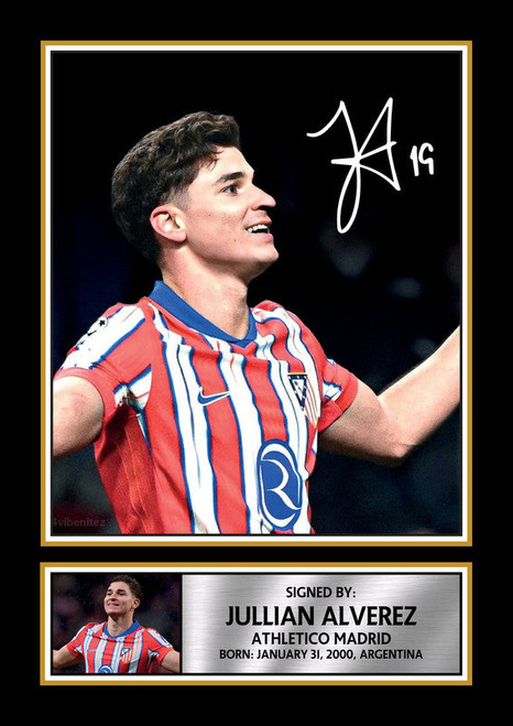 Julián Álvarez printed autograph poster print