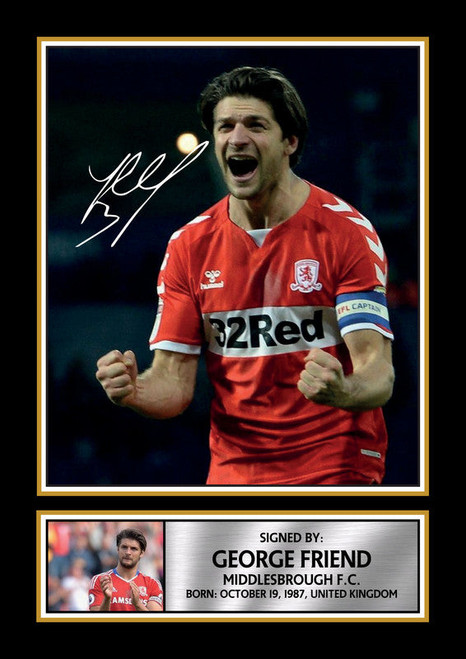 George Friend printed autograph poster print