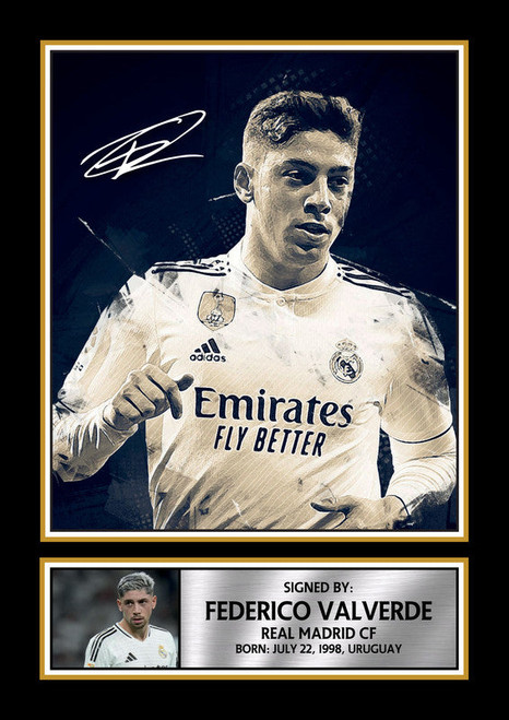 Federico Valverde printed autograph poster print