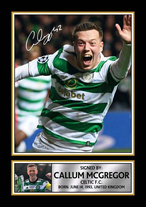 Callum McGregor printed autograph poster print