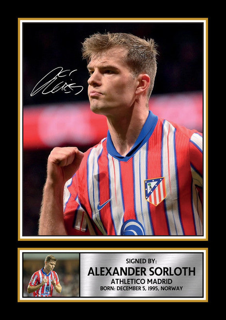 Alexander Sørloth printed autograph poster print