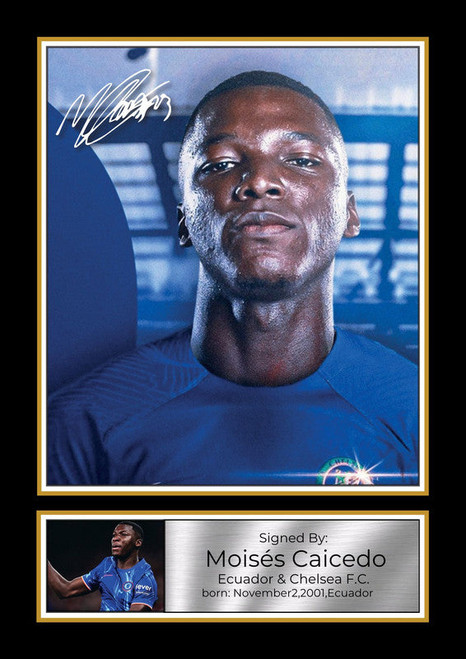Moisés Caicedo printed autograph poster print