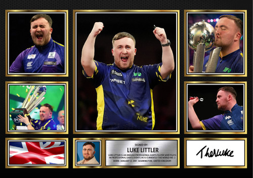Luke Littler Printed Autograph Poster Print - Limited Edition - Printed Autograph Darts Wall Art