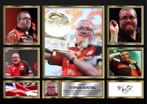 Stephen Bunting Printed Autograph Poster Print - Limited Edition - Printed Autograph Darts Wall Art