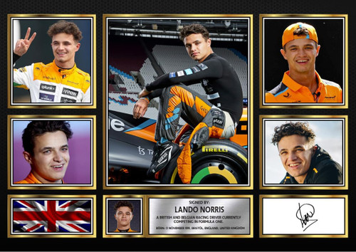 Lando Norris Printed Autograph Poster Print Photograph Display - Perfect for Motorsport Fans