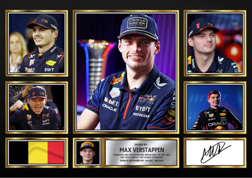 Max Verstappen printed autograph poster print