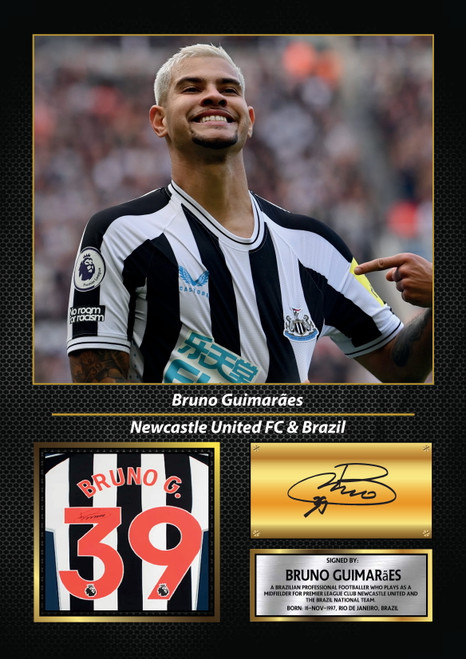 Bruno Guimarães printed autograph poster print