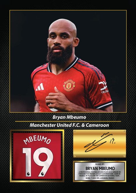 Bryan Mbeumo printed autograph poster print
