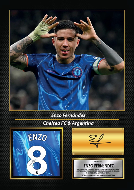 Enzo Fernández printed autograph poster print