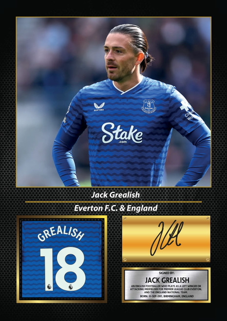 Jack Grealish printed autograph poster print