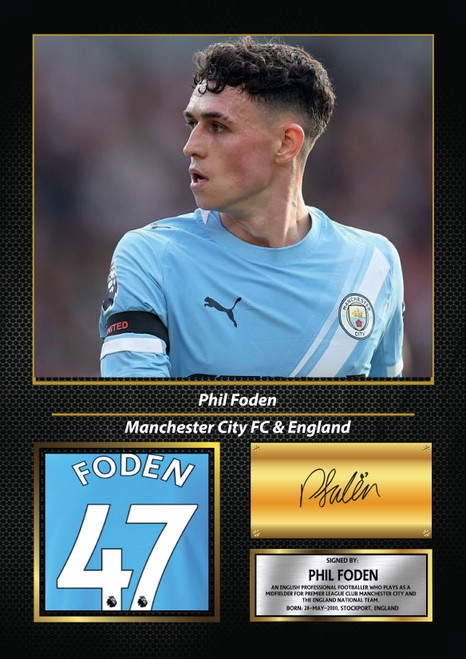 Phil Foden printed autograph poster print