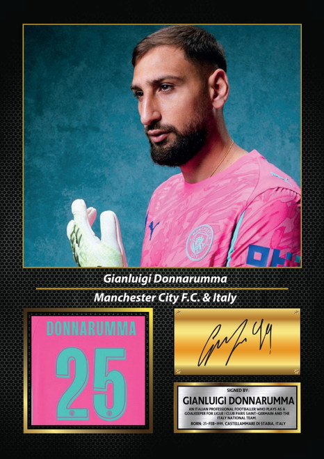Gianluigi Donnarumma printed autograph poster print
