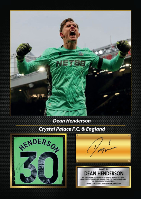 Dean Henderson printed autograph poster print
