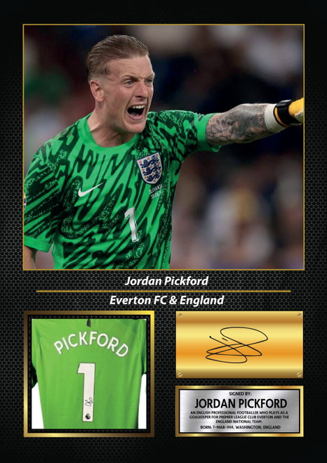 Jordan Pickford printed autograph poster print