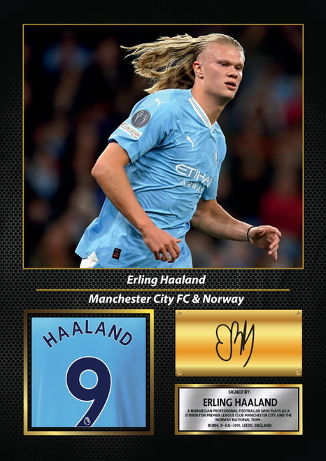 Erling Haaland printed autograph poster print