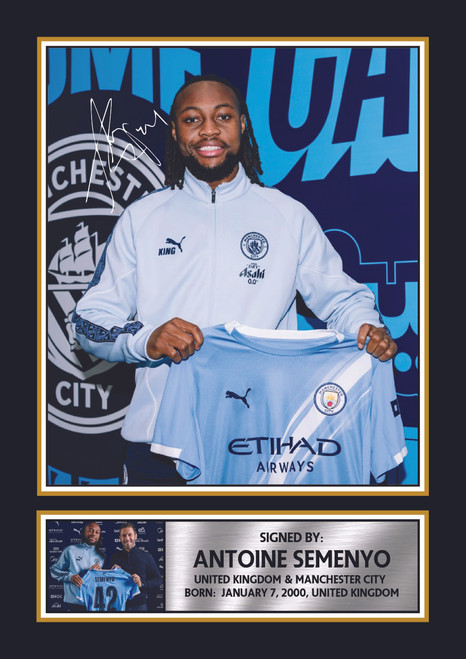 Antoine Semenyo printed autograph poster print