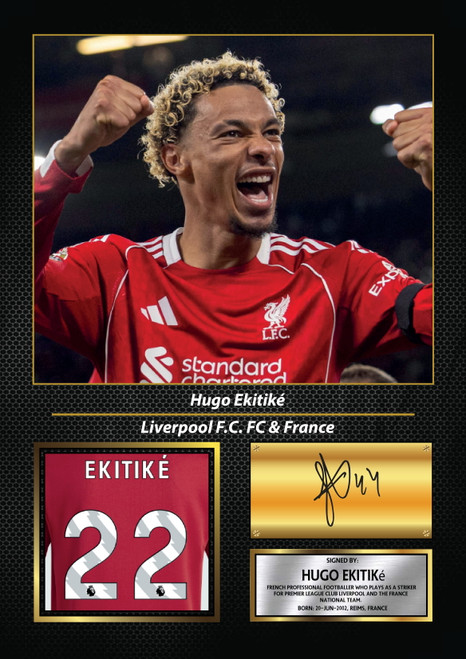 Hugo Ekitiké printed autograph poster print