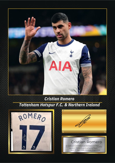 Cristian Romero printed autograph poster print