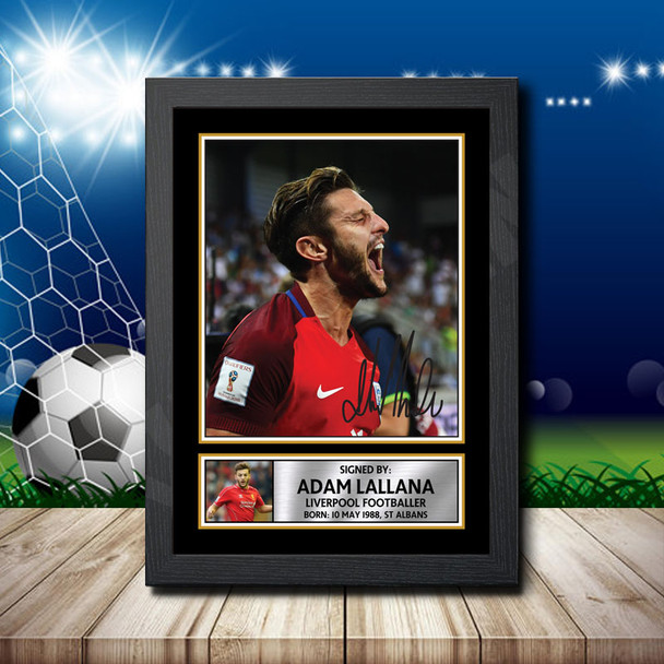 Adam Lallana 2 Signed Autographed Footballers Star Poster Print Framed Merch Gift
