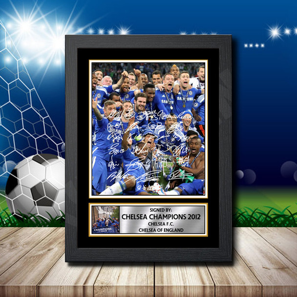 Chelsea Champions 2012 1 - Signed Autographed Footballers Star Print