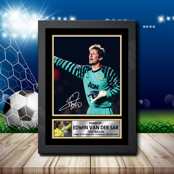 Edwin Van Der Sar 2 Signed Autographed Footballers Star Poster Print Framed Merch Gift