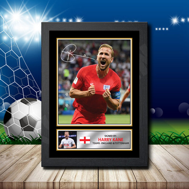 Harry Kane 5 Signed Autographed Footballers Star Poster Print Framed Merch Gift