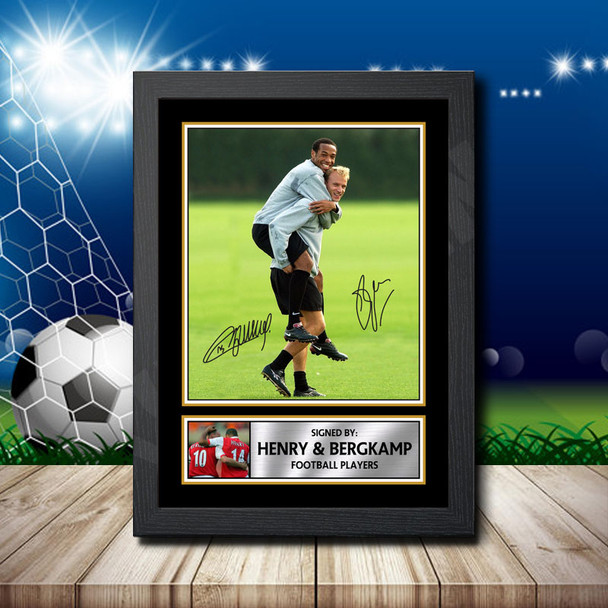 Henry + Bergkamp - Signed Autographed Footballers Star Print