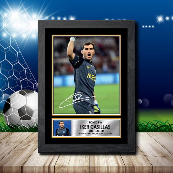 Iker Casillas Signed Autographed Footballers Star Poster Print Framed Merch Gift