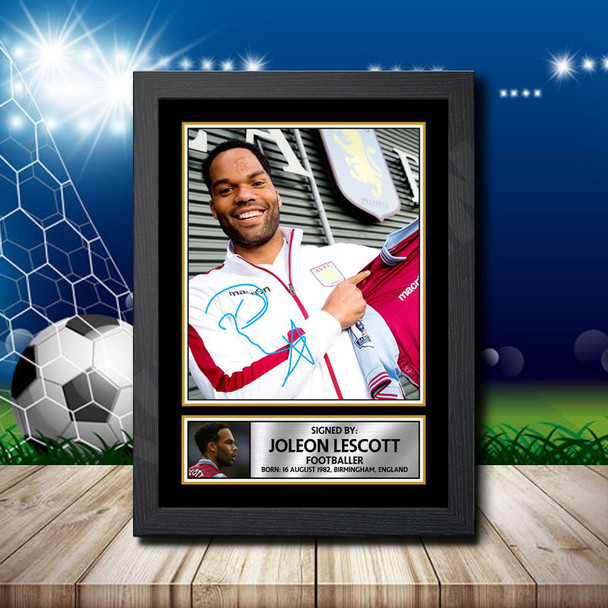 Joleon Lescott 2 Signed Autographed Footballers Star Poster Print Framed Merch Gift