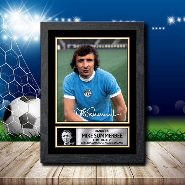 Mike Summerbee 2 Signed Autographed Footballers Star Poster Print Framed Merch Gift