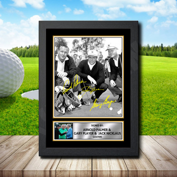 Arnold Palmer Gary Player _ Jack Nicklaus - Signed Autographed Golfer Star Print