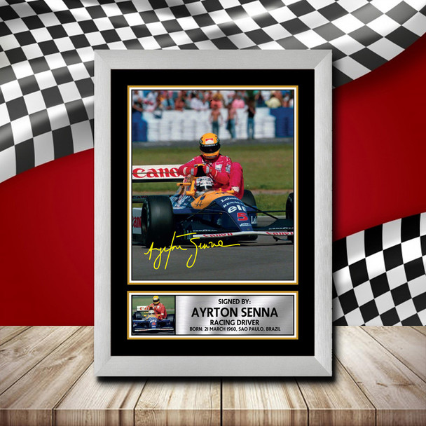 Ayrton Senna Hitching - Signed Autographed Formula1 Star Print
