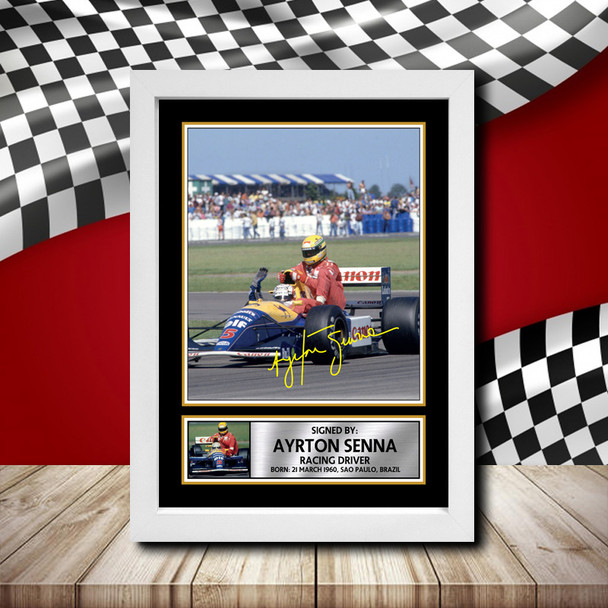 Ayrton Senna Hitching 2 - Signed Autographed Formula1 Star Print