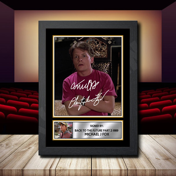 Back To The Future Part 2 1989 Michael J Fox 2 Signed Autographed Movie Star Poster Print Framed Merch Gift