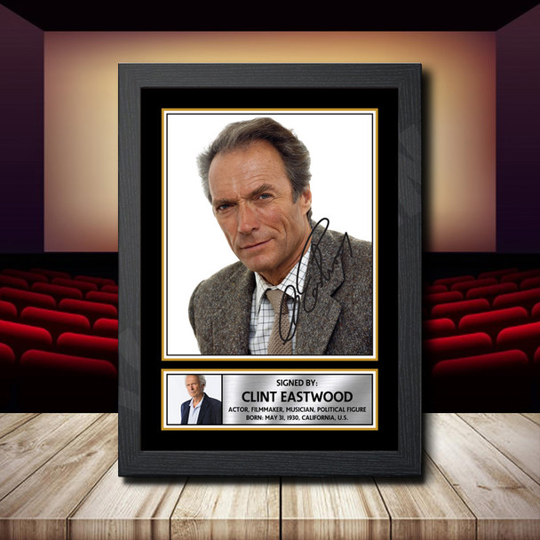 Clint Eastwood Signed Autographed Movie Star Poster Print Framed Merch Gift