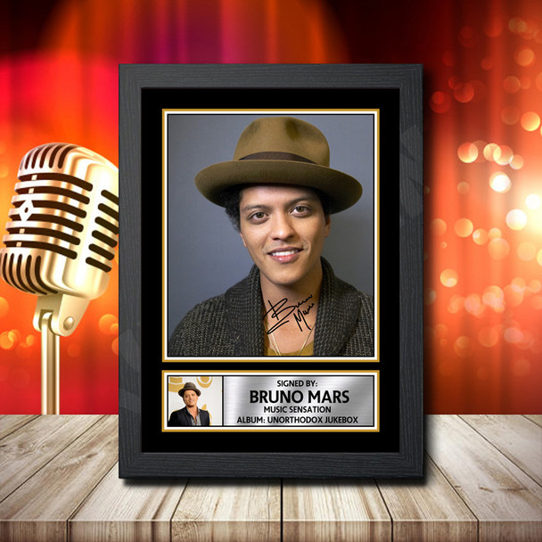 Bruno Mars Unorthodox Jukebox 2 - Signed Autographed Music Star Print