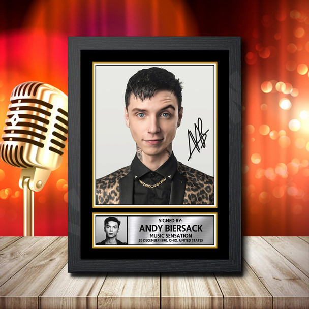 Andy Biersack - Signed Autographed Music Star Print