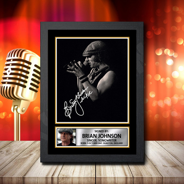 Brian Johnson 1 - Signed Autographed Music Star Print
