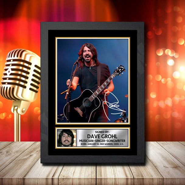 Dave Grohl 1 - Signed Autographed Music Star Print