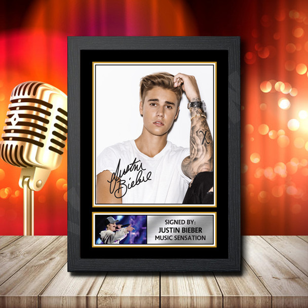 Justin Bieber - Signed Autographed Music Star Print