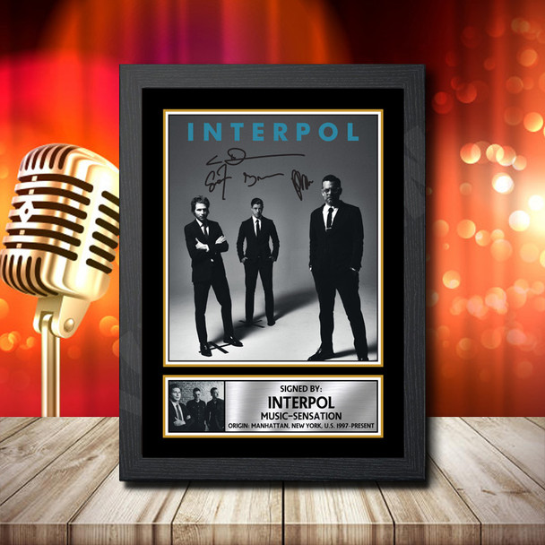Interpol 1 - Signed Autographed Music Star Print