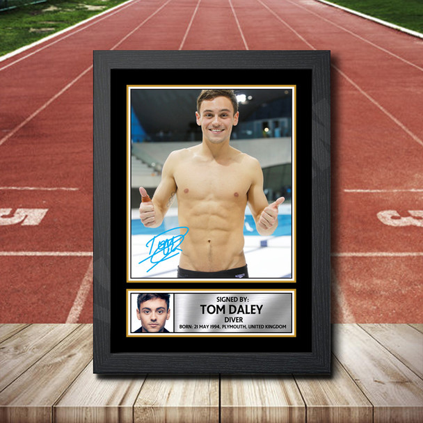 Tom Daley 2 Signed Autographed Athletics Star Poster Print Framed Merch Gift