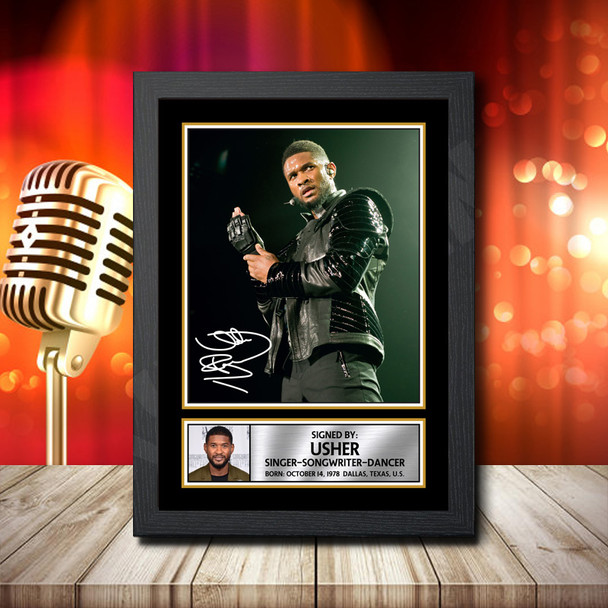 Usher 2 - Signed Autographed Music Star Print