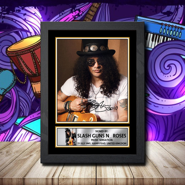 Slash 1 - Signed Autographed Music Star Print