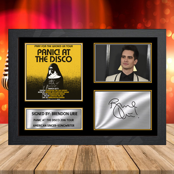 Brendon Urie Panic At The Disco 2016 Tour 1 2 - Signed Autographed Music-Landscape Star Print