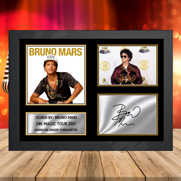 Bruno Mars 24k Magic Tour 2017 2 - Signed Autographed Music-Landscape Star Print